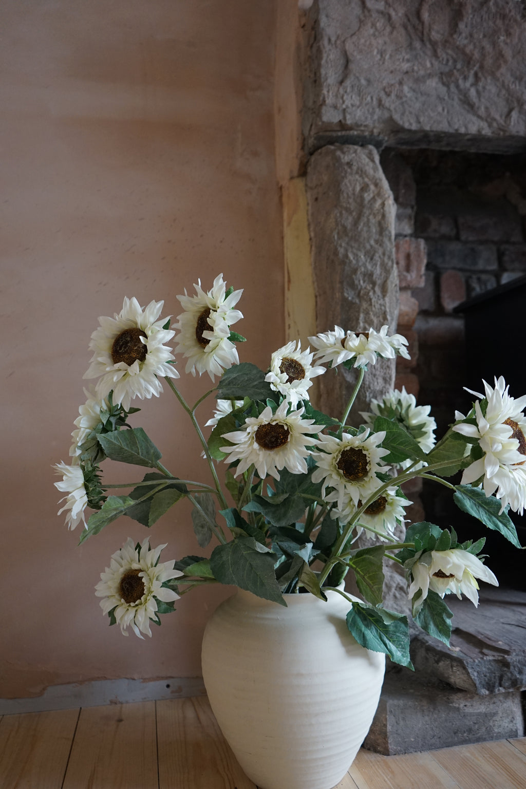 Faux Cream Sunflower Spray