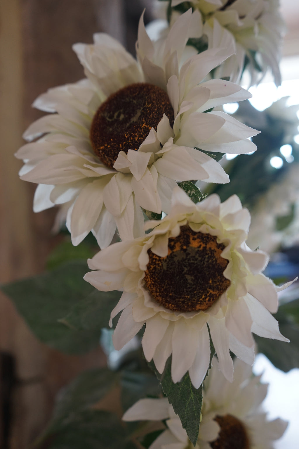 Faux Cream Sunflower Spray