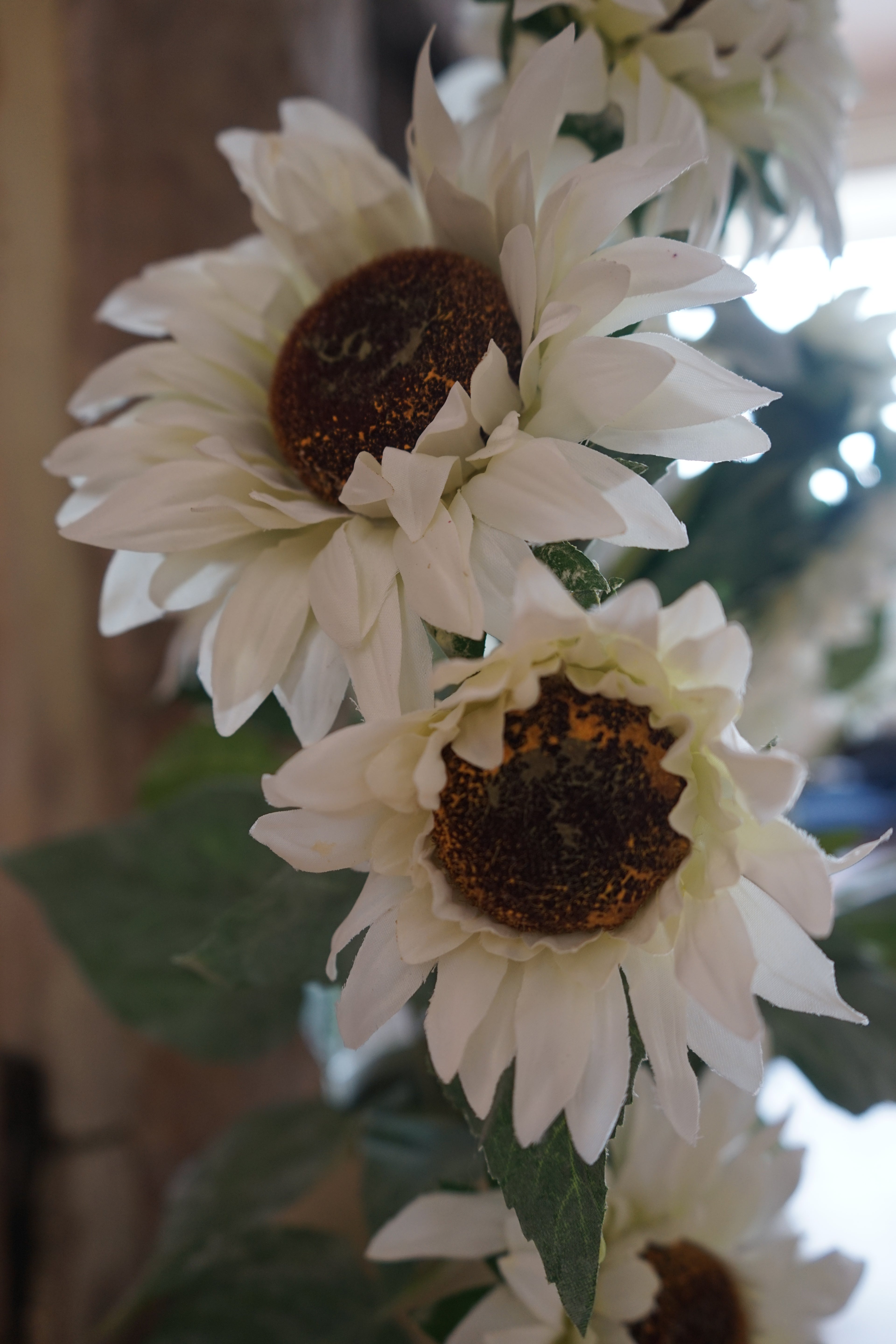 Faux Cream Sunflower Spray