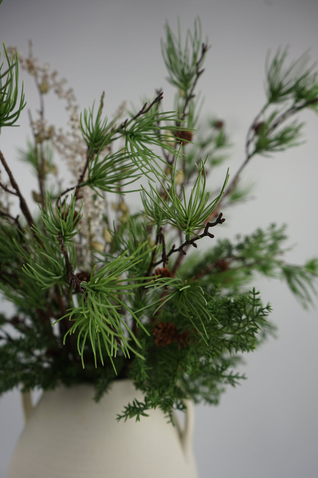 Faux Winter Pine Arrangement