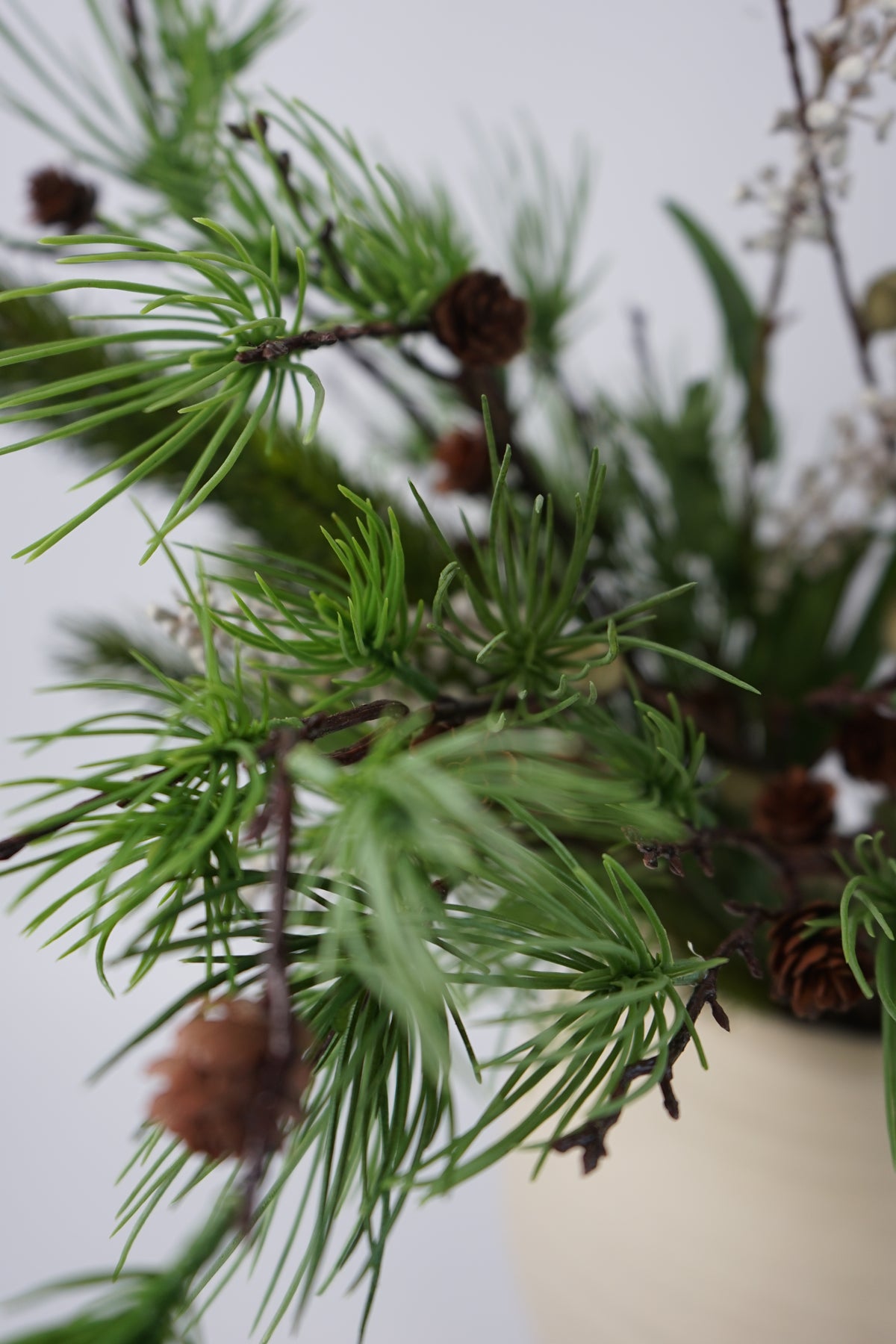 Faux Winter Pine Arrangement