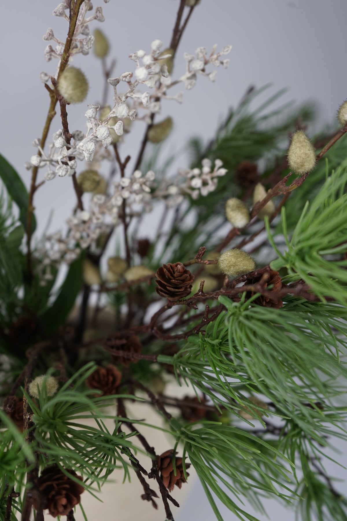 Faux Winter Pine Arrangement