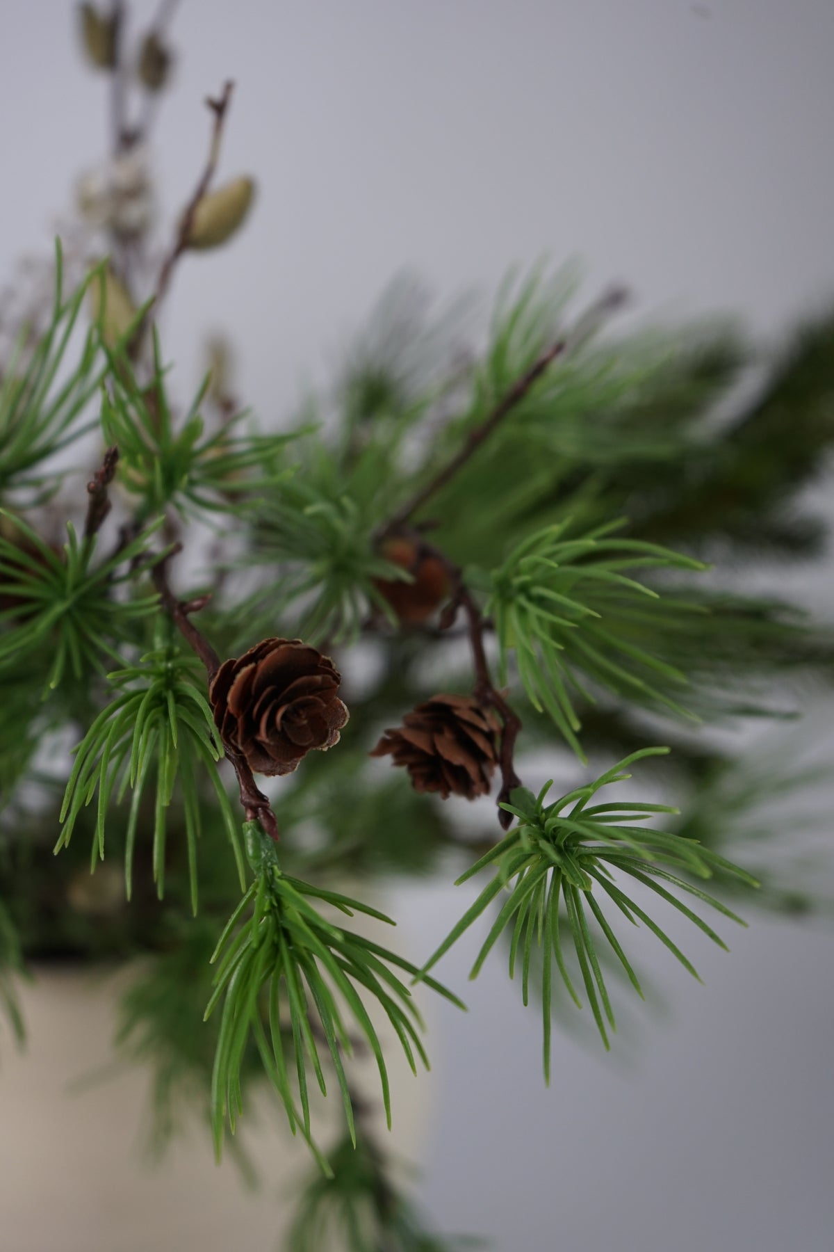 Faux Winter Pine Arrangement