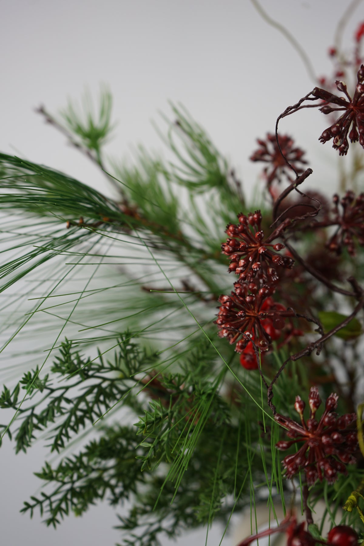 Faux Winter Berry & Pine Arrangement