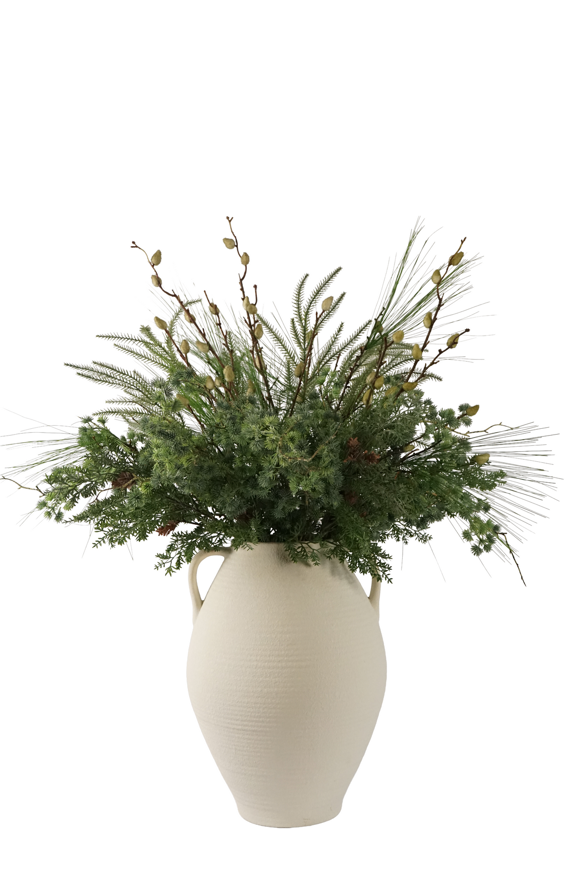 Faux Winter Foliage Arrangement