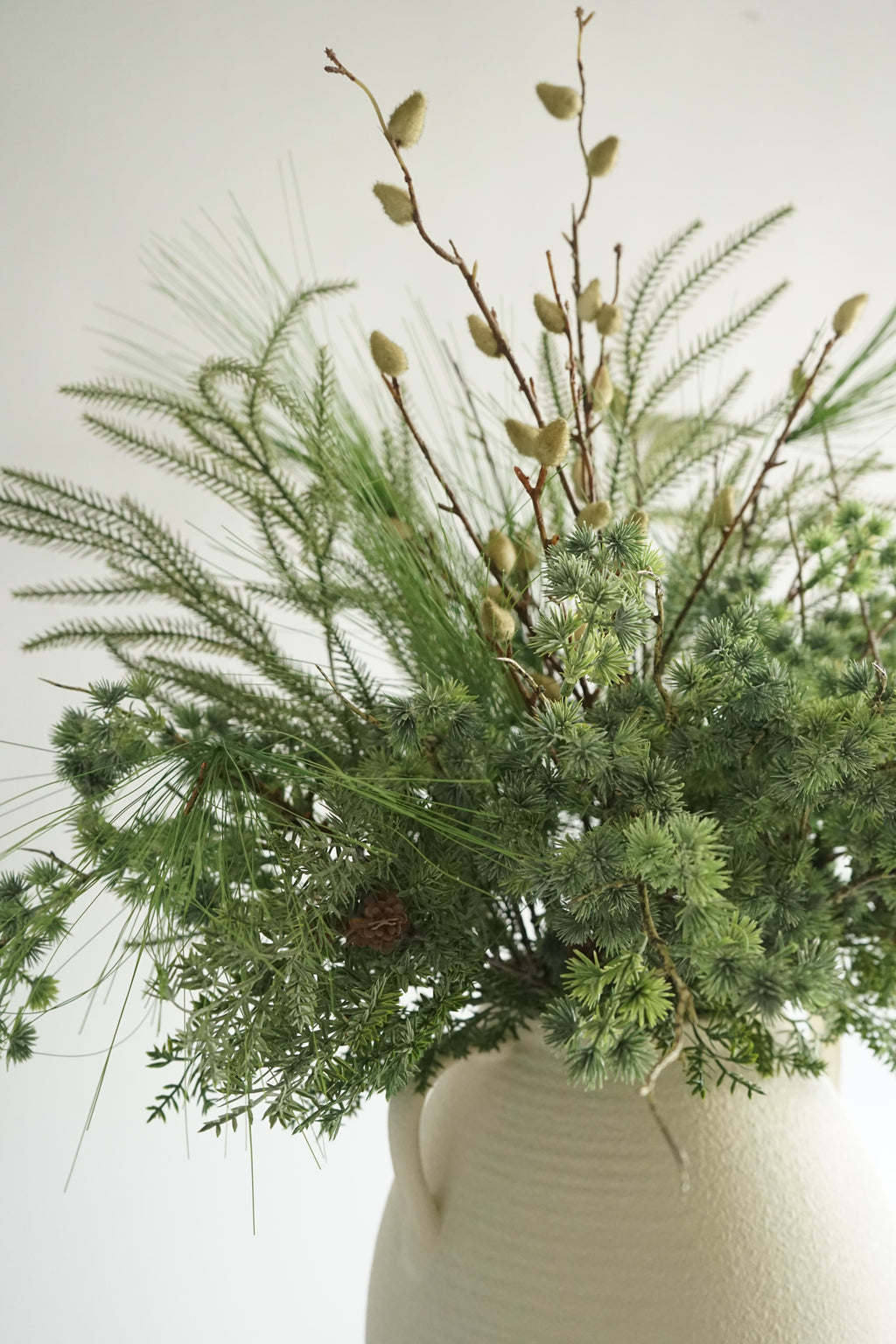 Faux Winter Foliage Arrangement