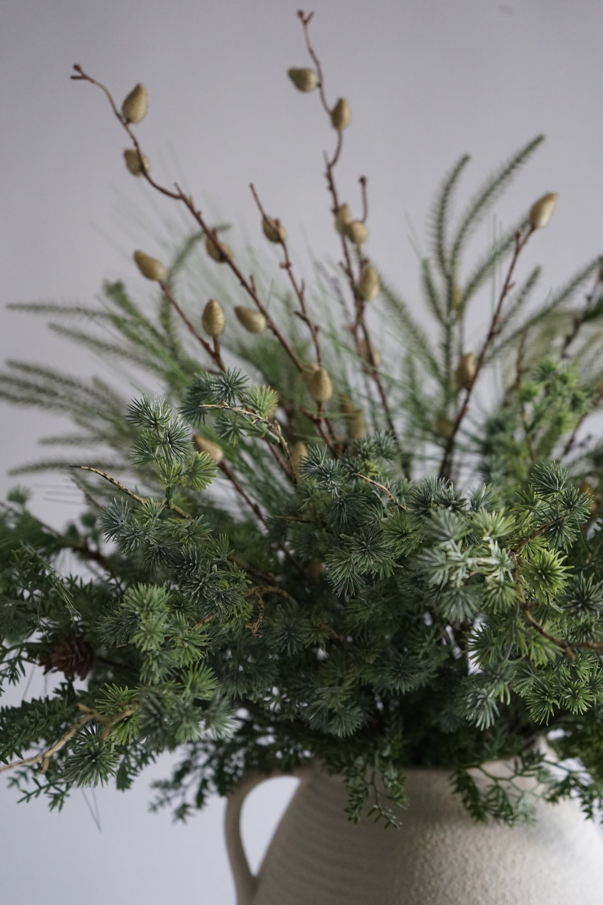 Faux Winter Foliage Arrangement