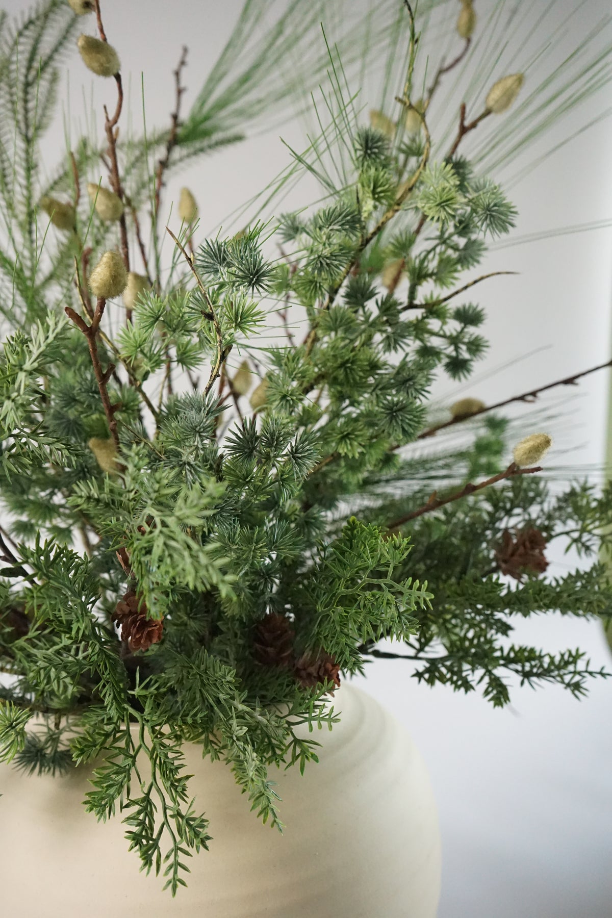 Faux Winter Foliage Arrangement