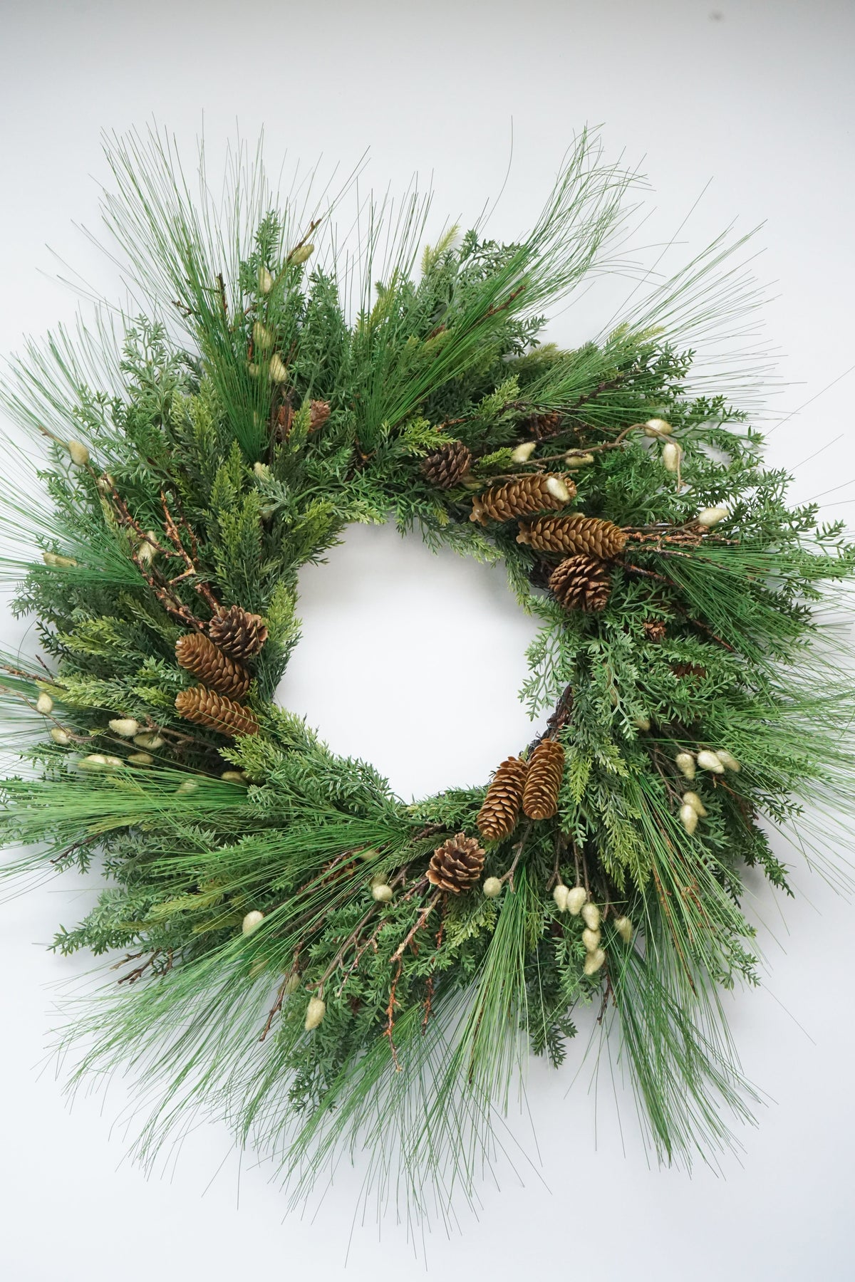 Faux Willow& Long needle Wreath