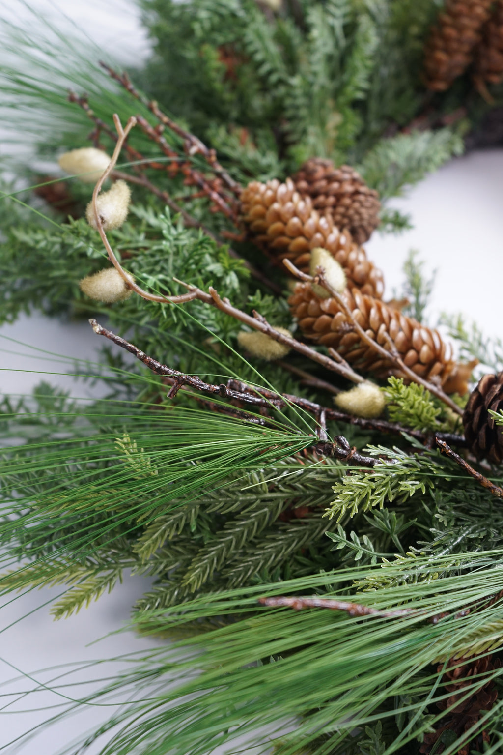 Faux Willow& Long needle Wreath