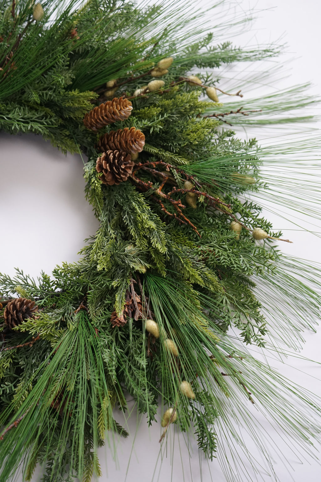 Faux Willow& Long needle Wreath