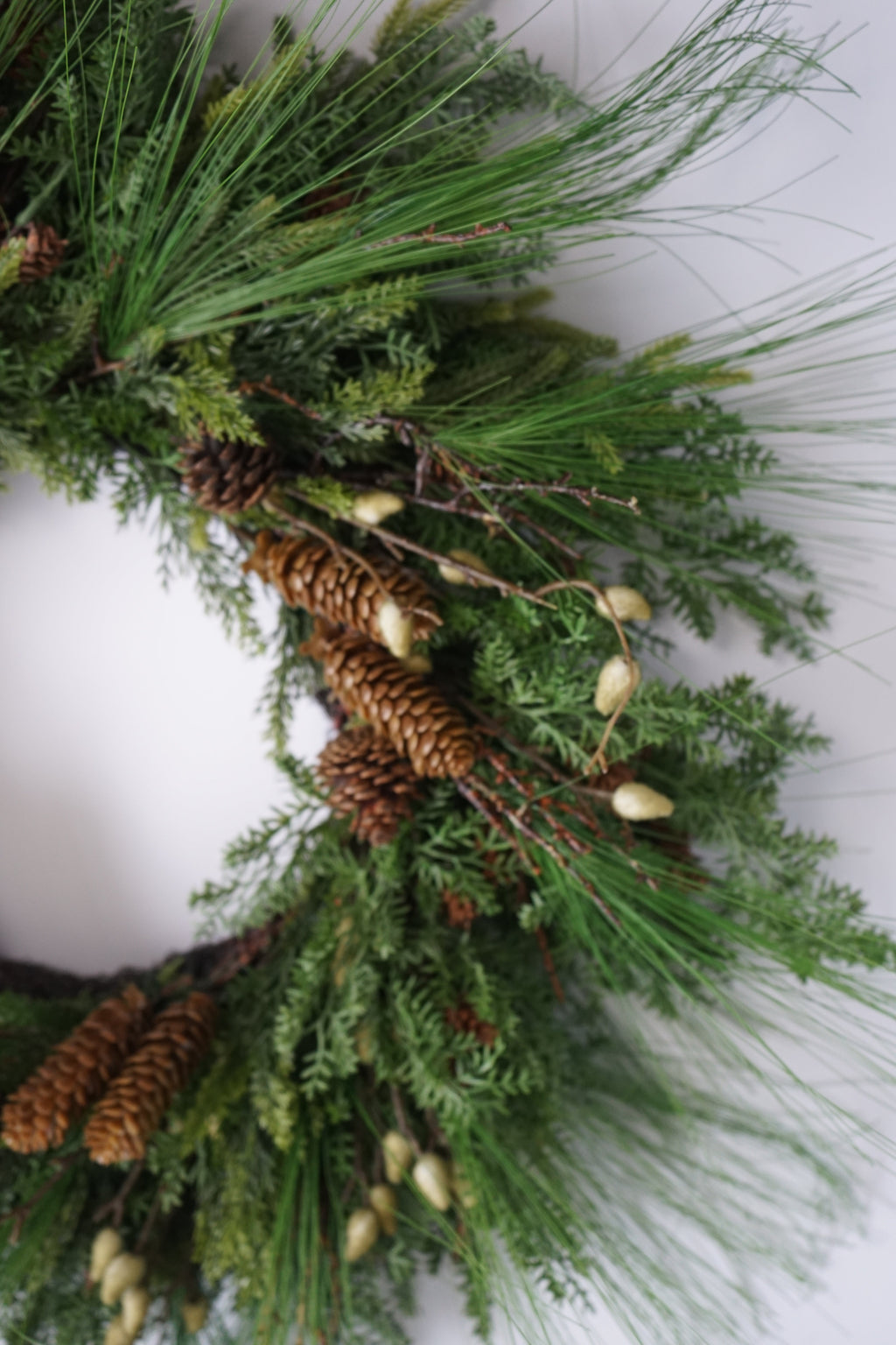 Faux Willow& Long needle Wreath