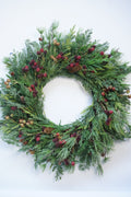 Faux Pine & Berry Wreath