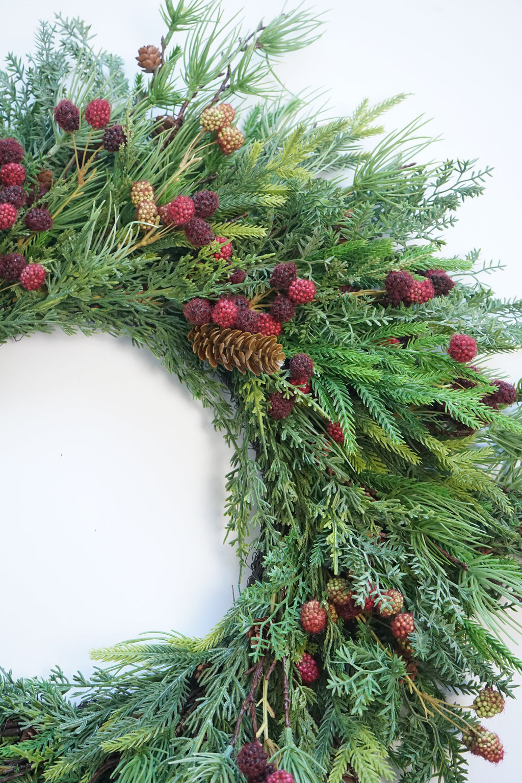 Faux Pine & Berry Wreath