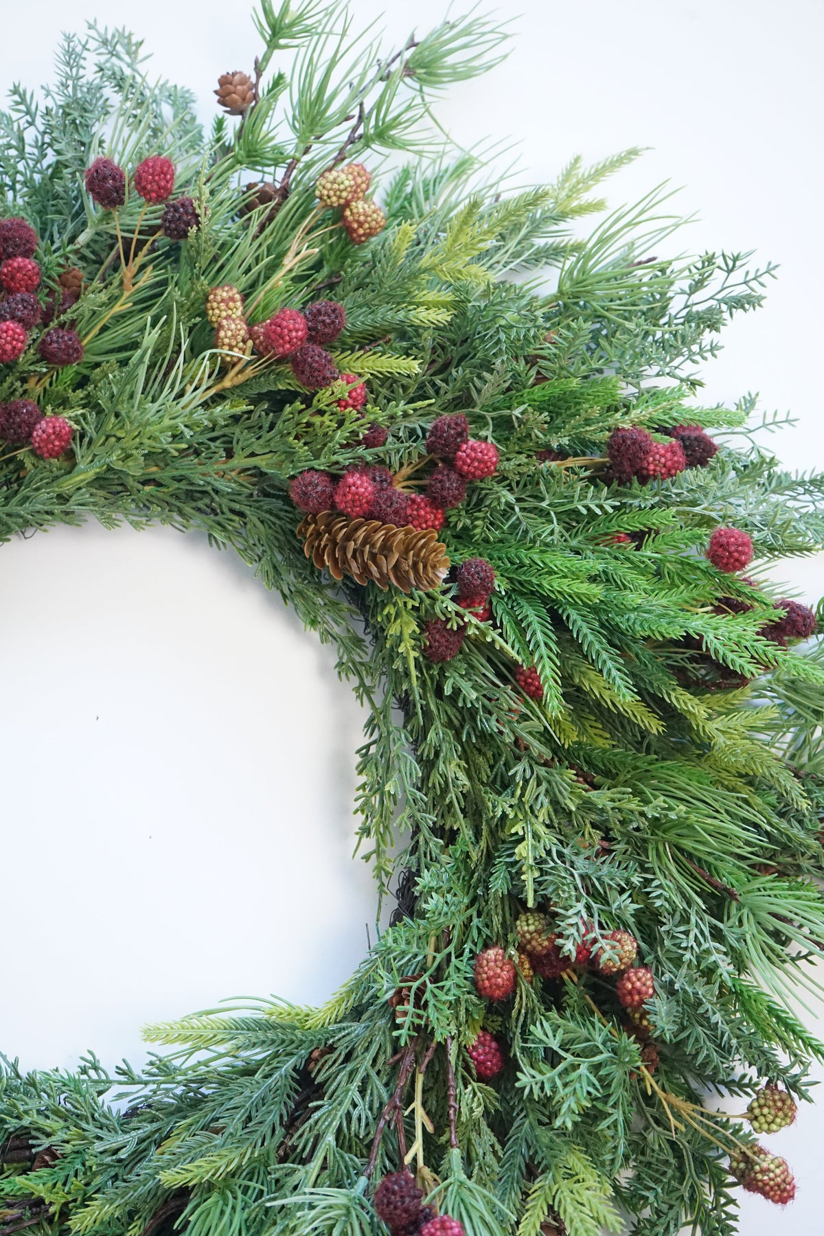 Faux Pine & Berry Wreath