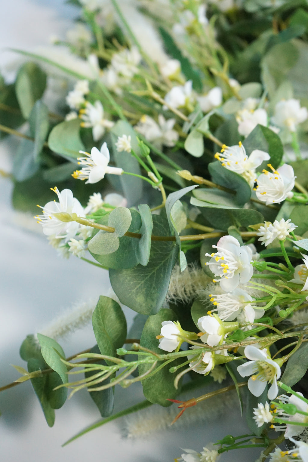 Faux Eucalyptus & Waxflower Wreath
