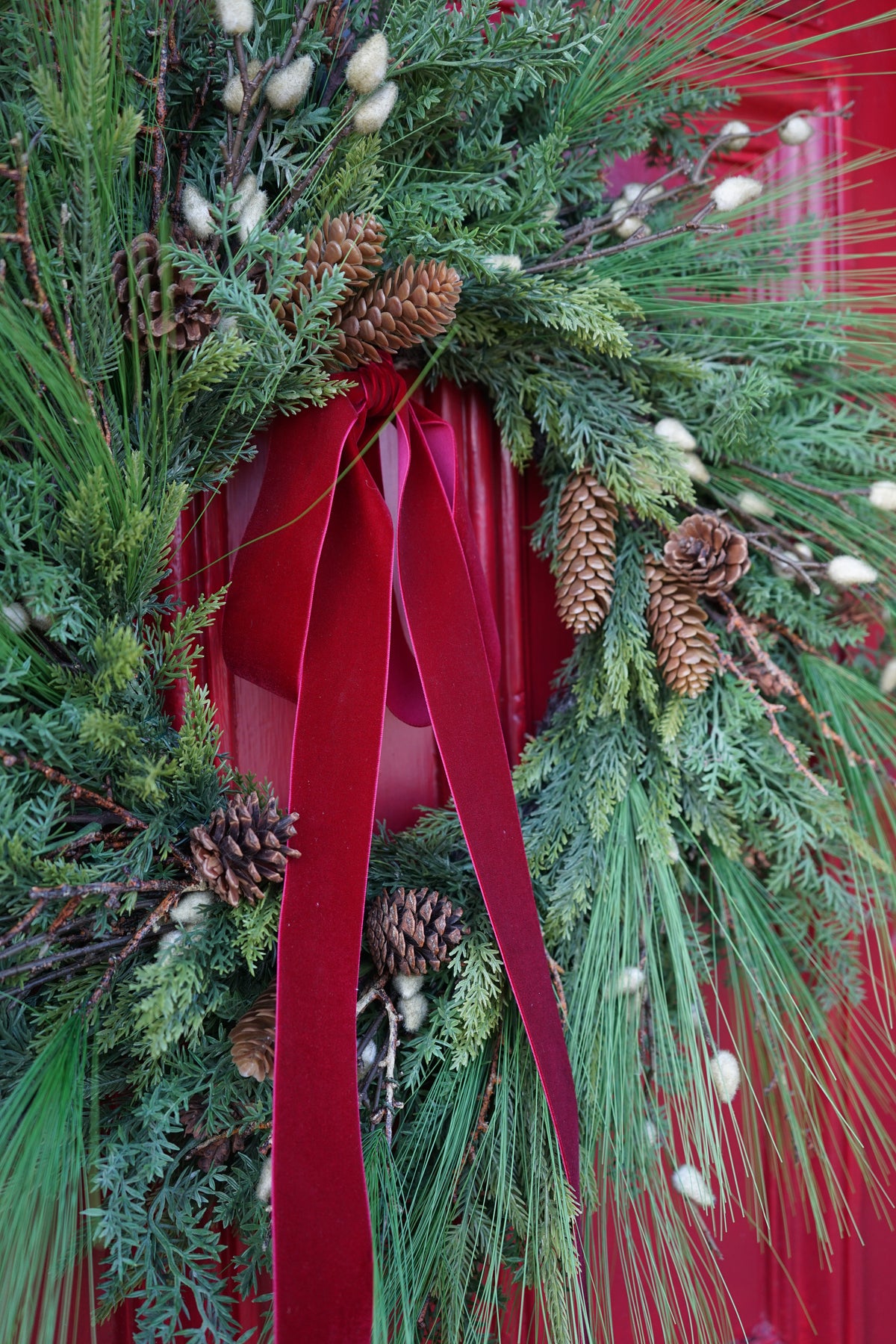 Faux Willow& Long needle Wreath