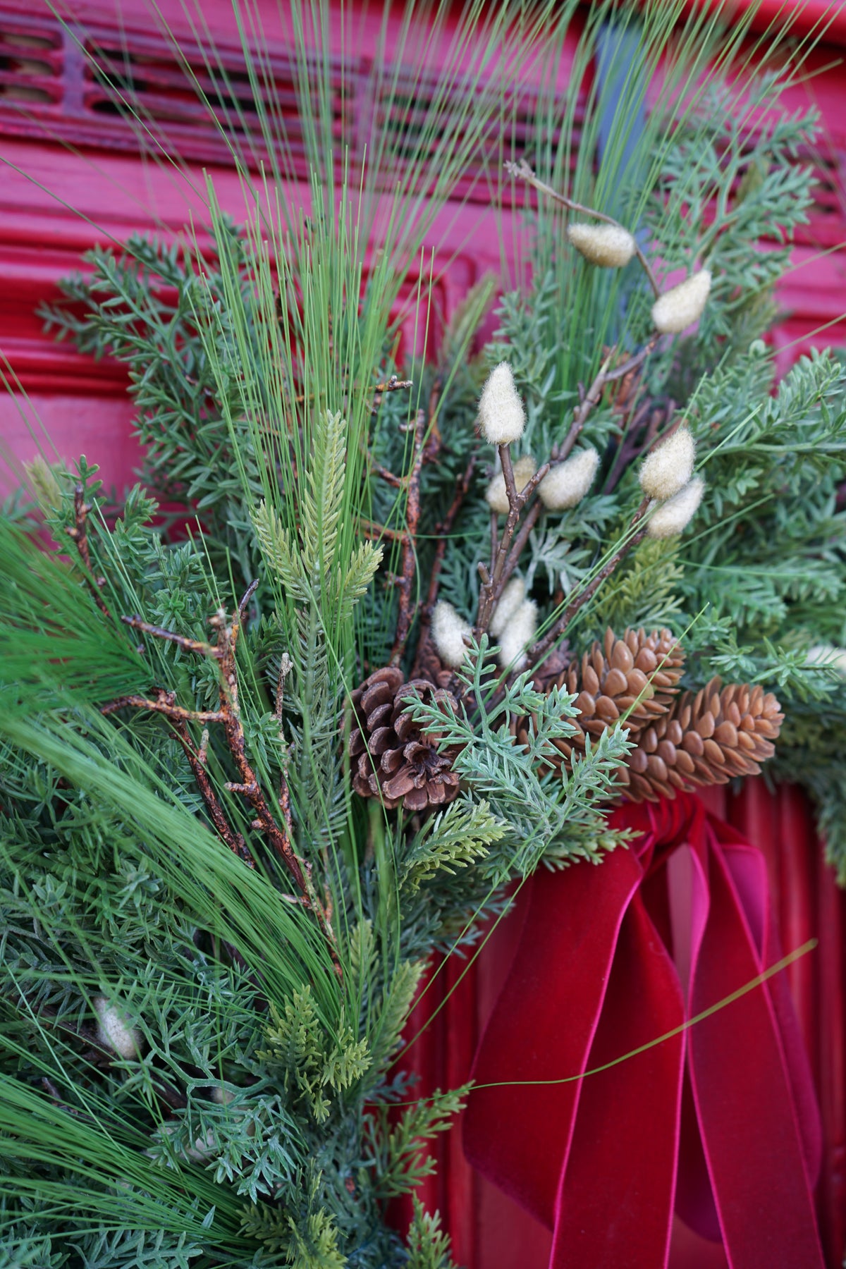Faux Willow& Long needle Wreath