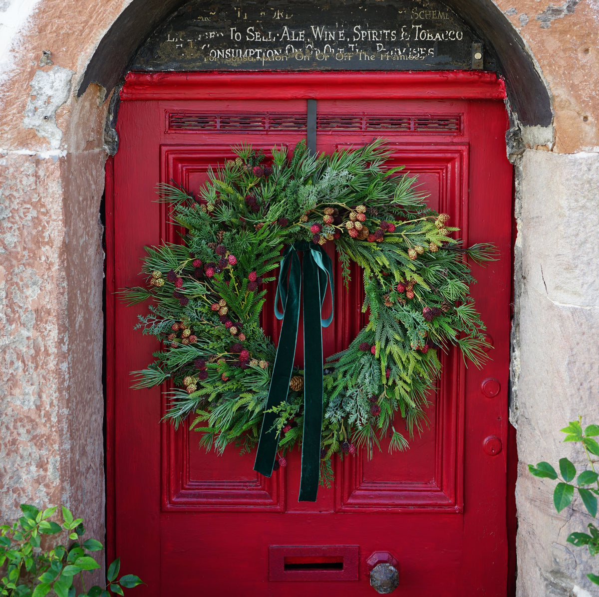 Faux Pine & Berry Wreath