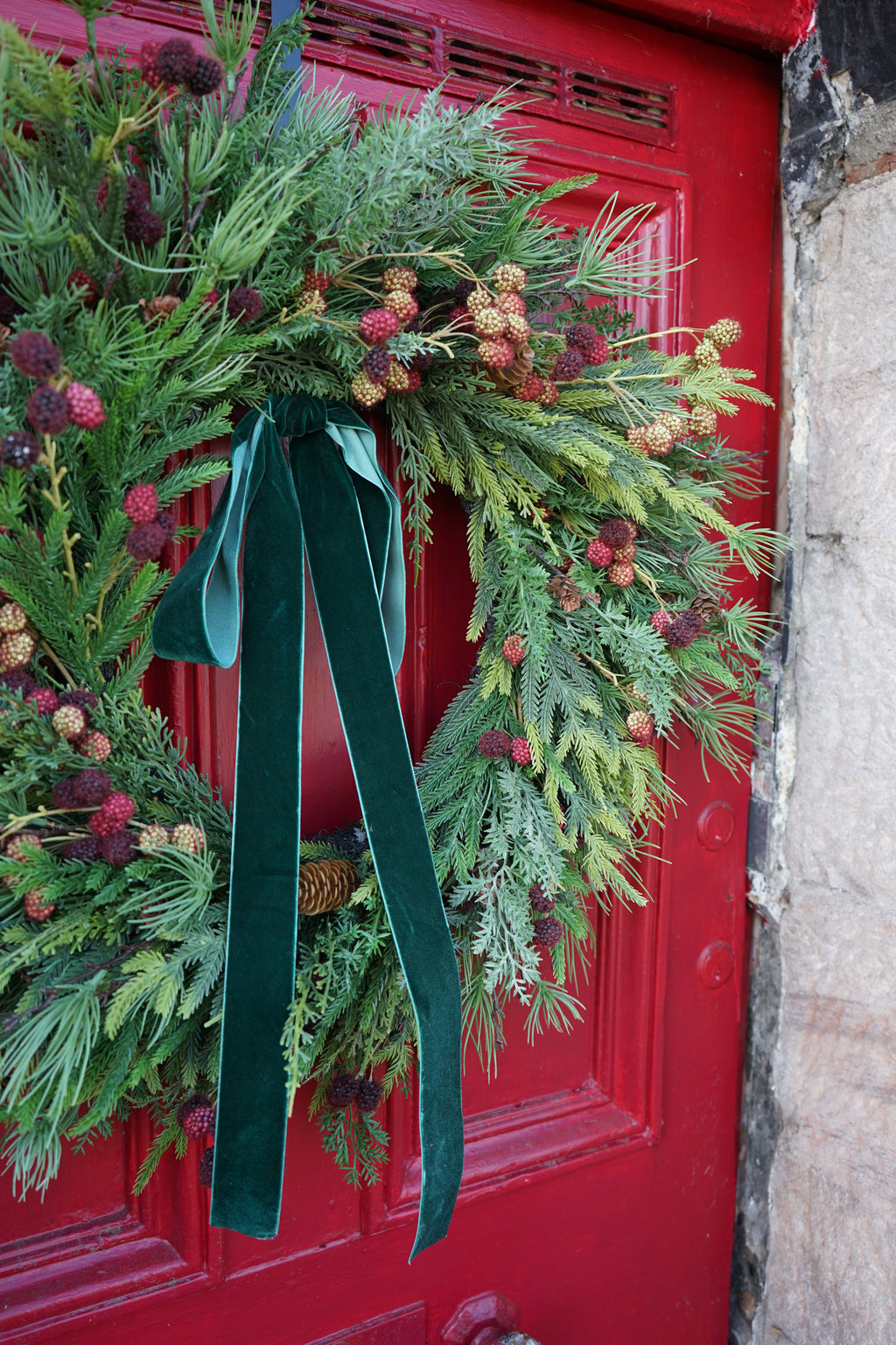 Faux Pine & Berry Wreath