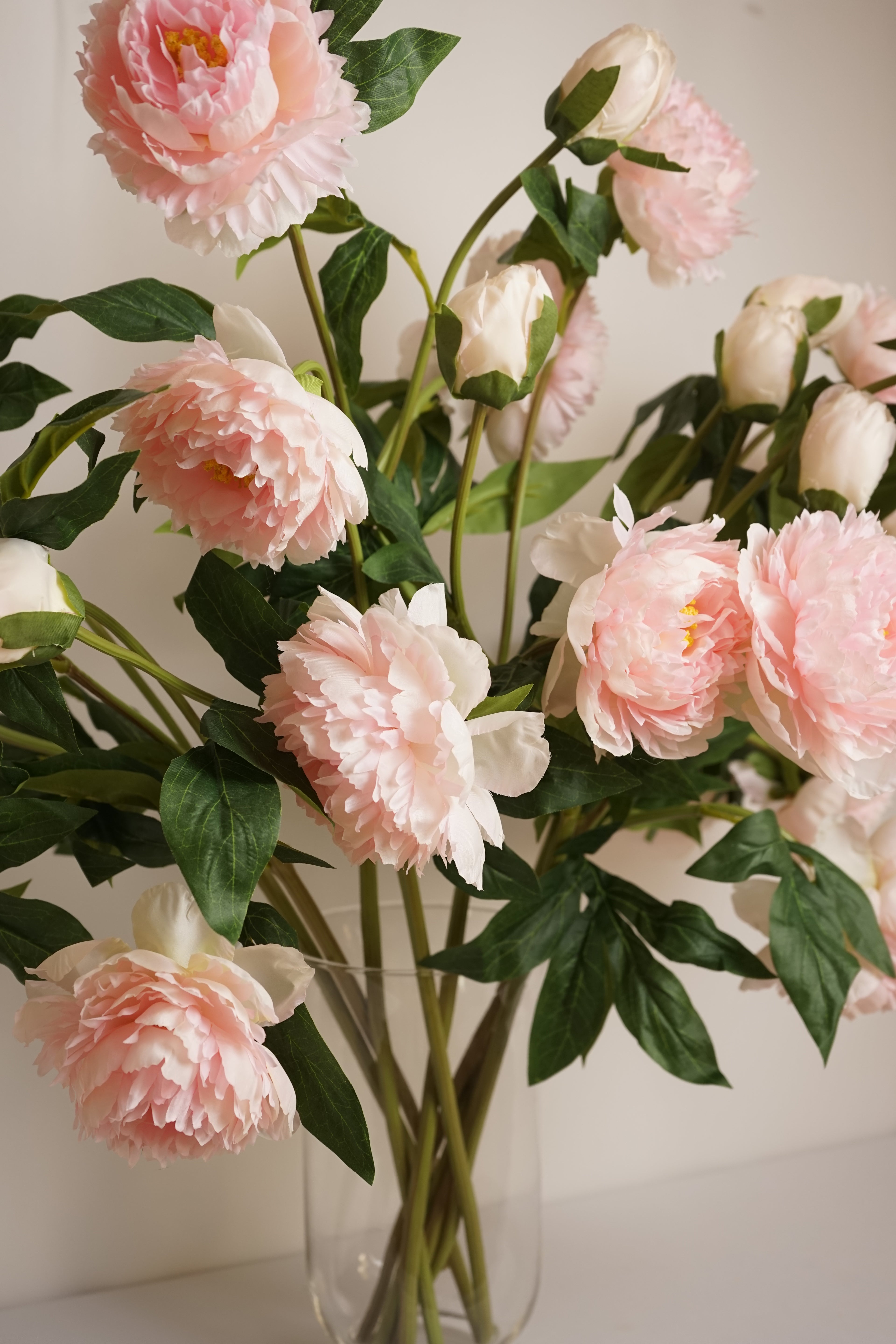 Faux Pink Peony Stem