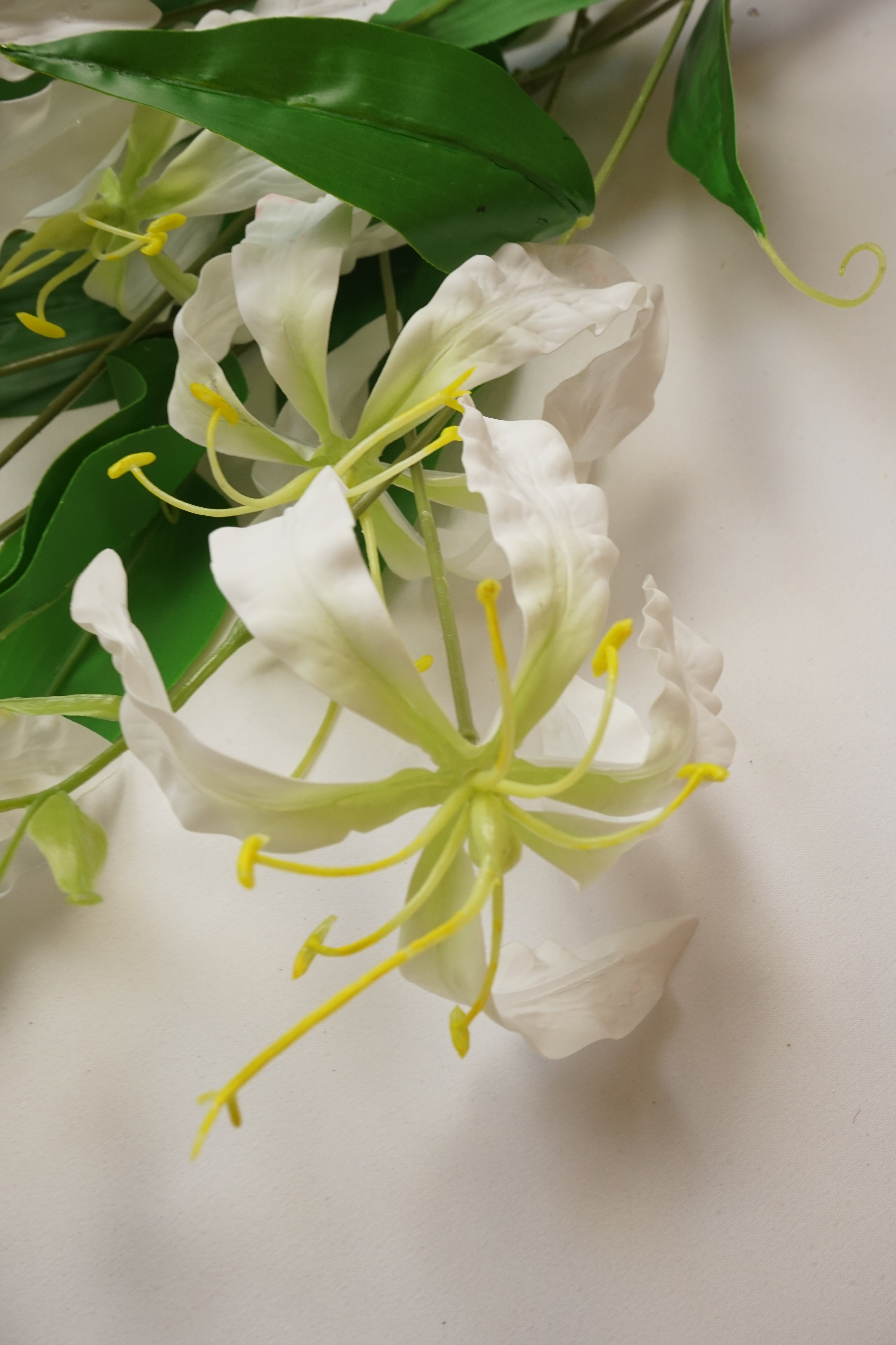 Faux Flame Lily Stem White