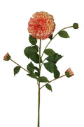 Faux Coral Peach Dahlia Spray