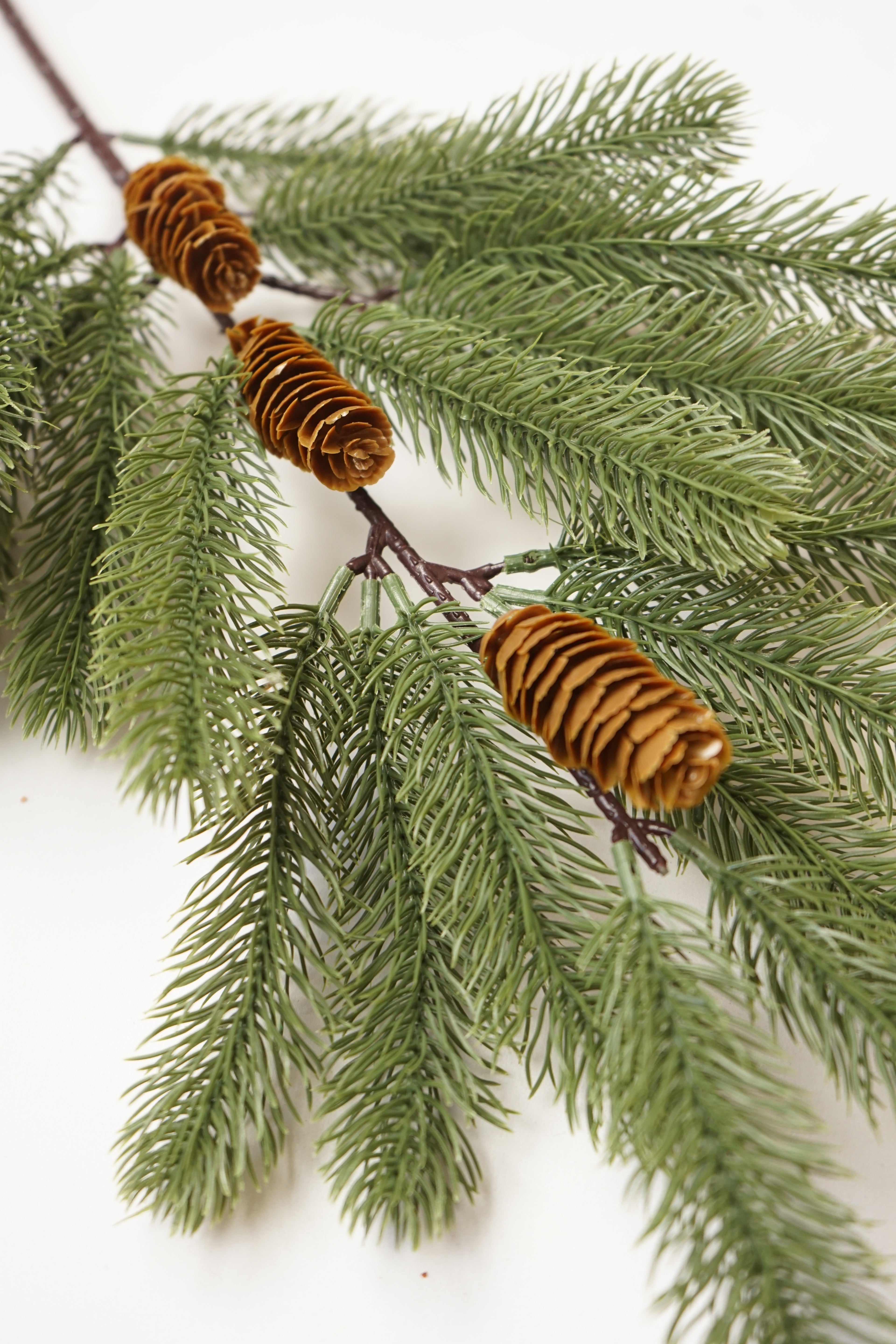 Faux Pine Twig with Cones