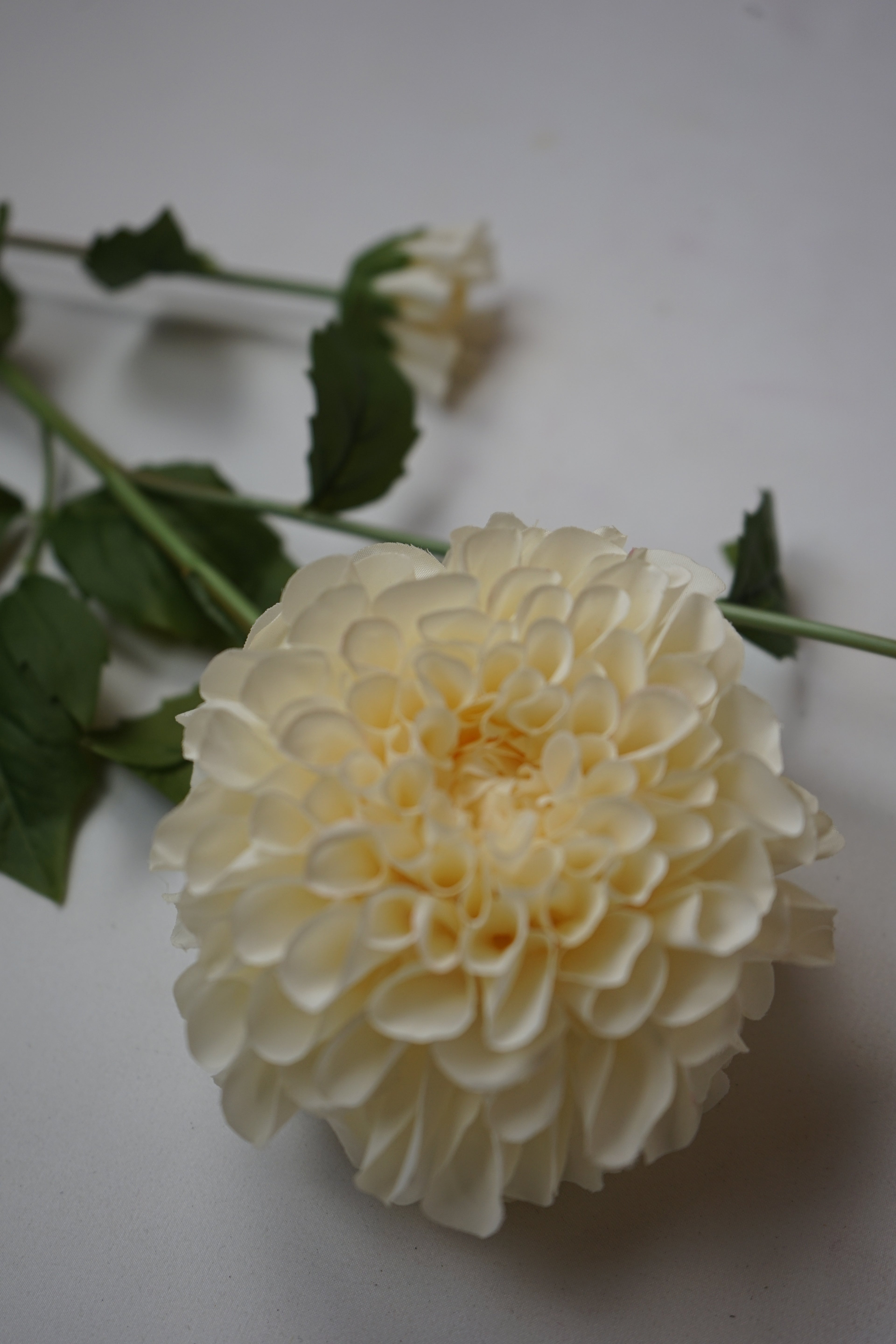 Faux Ivory Dahlia Spray