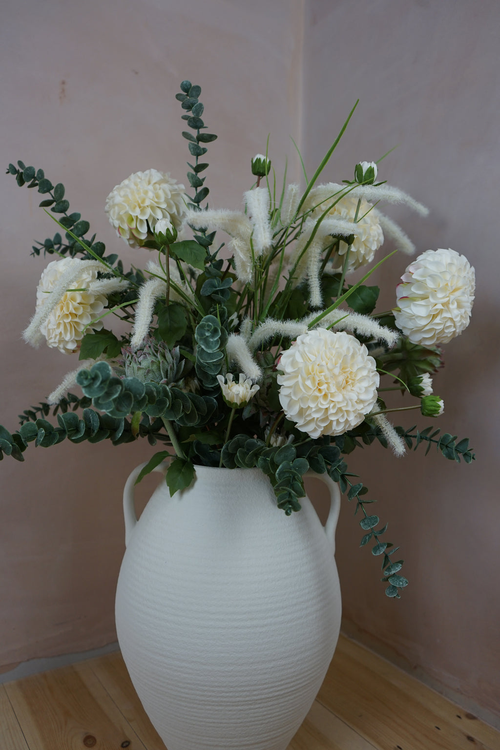 White Garden Gathering Arrangement
