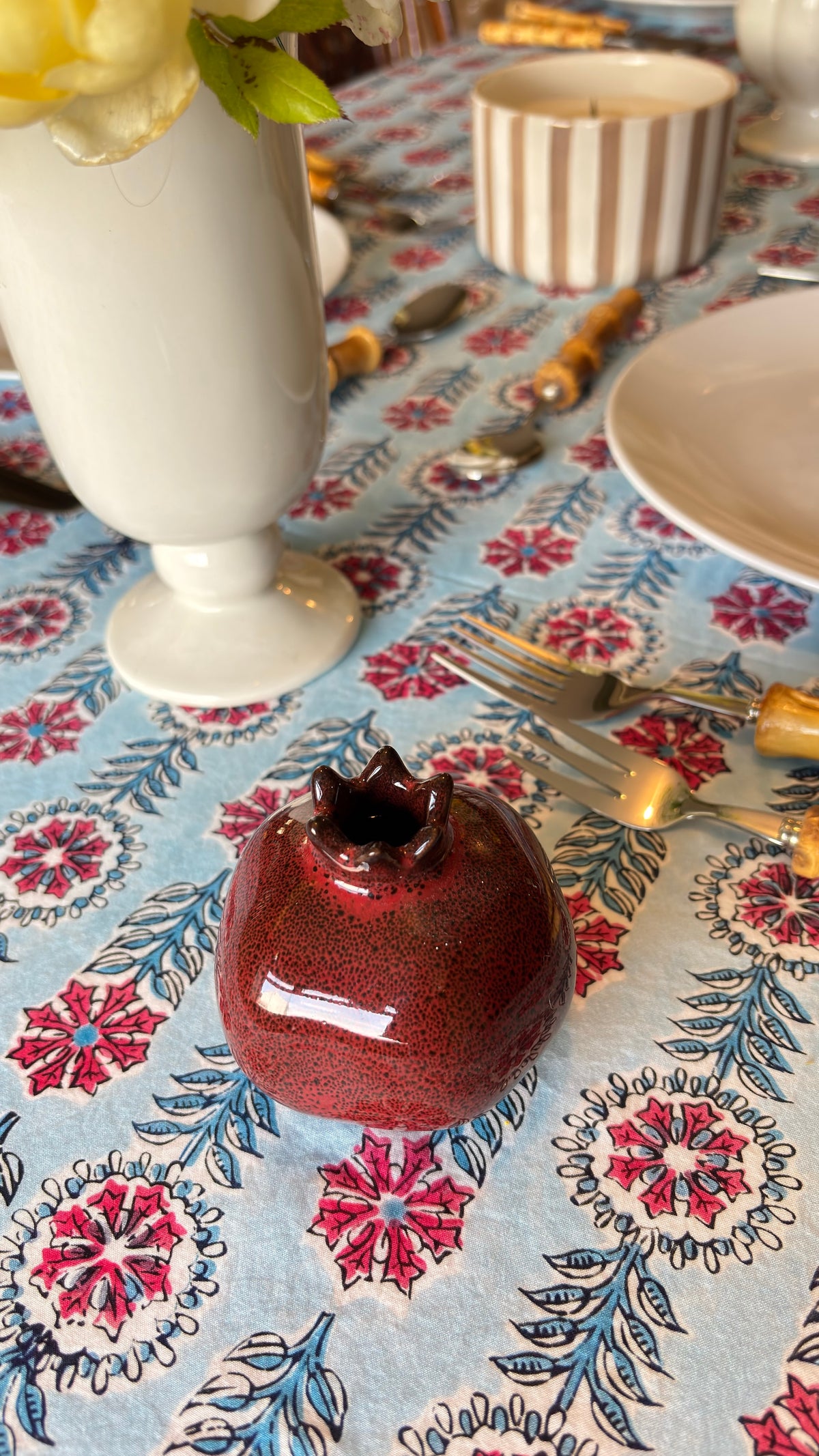 Pomegranate Ceramic Bud Vase