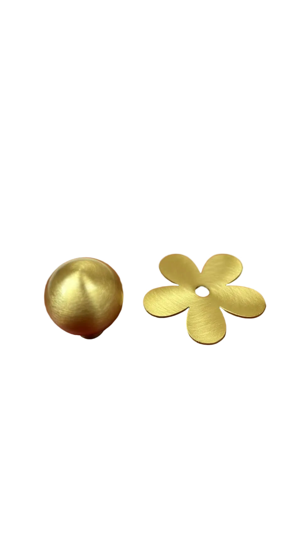 Flower Backplate&Knob, Solid Brass