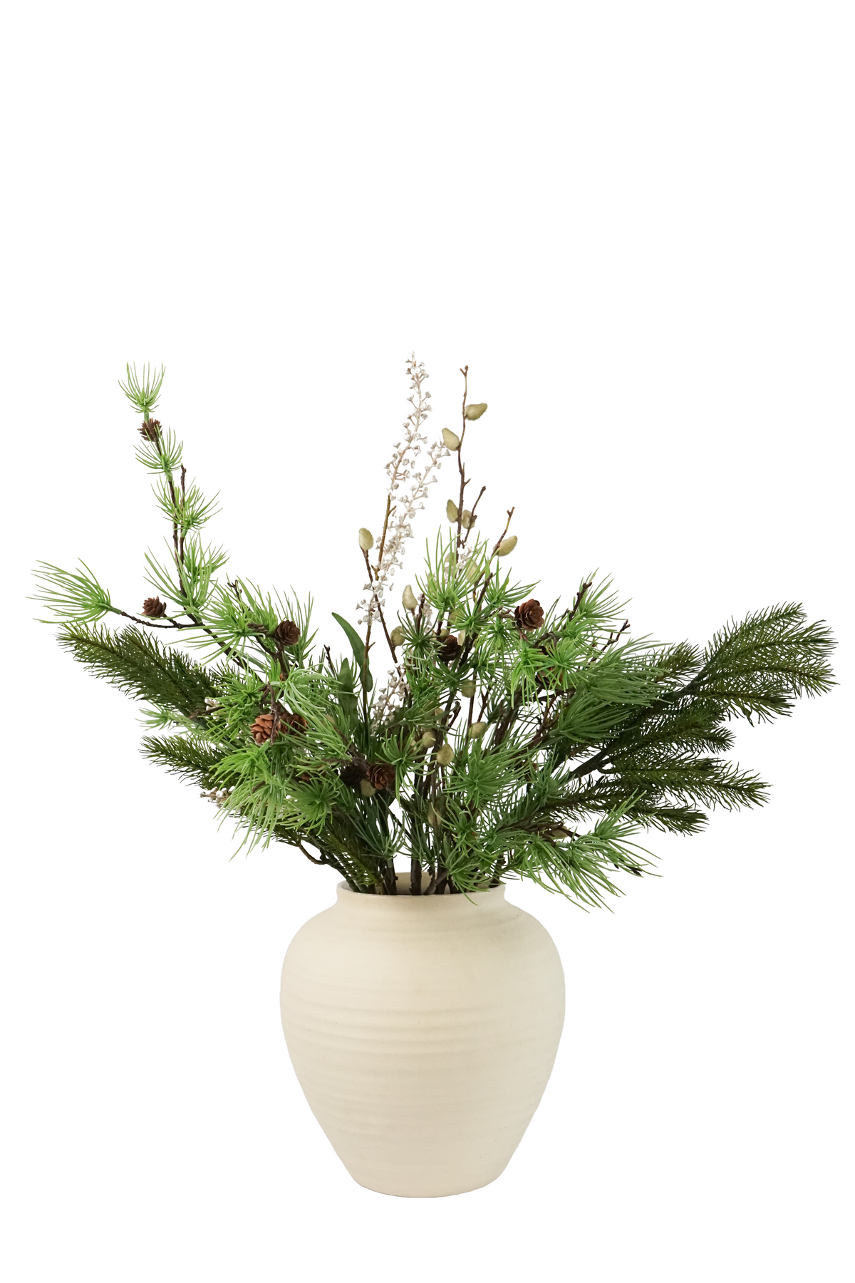 Faux Winter Pine Arrangement