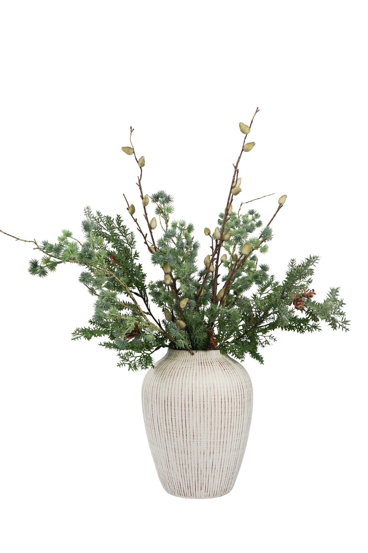 Faux Winter Foliage Arrangement